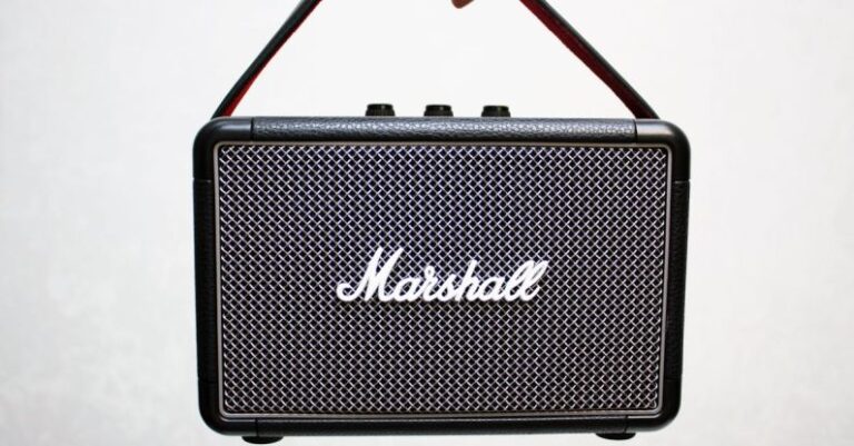 Amplifier - Black Marshall Portable Guitar Amplifier